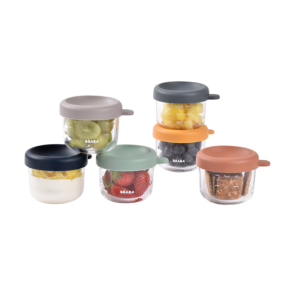 Set 6 recipiente sticlă Beaba 150ml - Organizare mese - imagine 4
