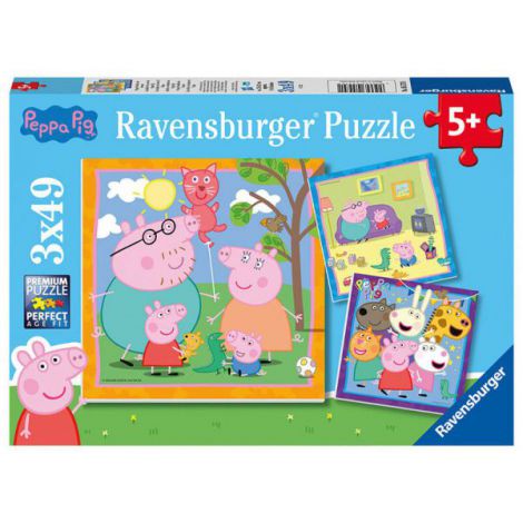 Puzzle Peppa Pig Ravensburger 3x49 piese Educativ