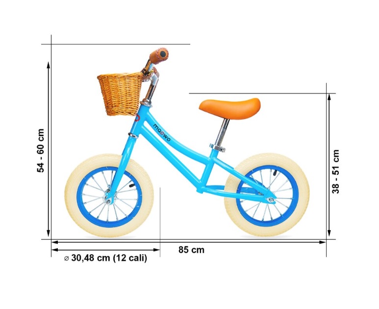 Bicicleta fără pedale Maawo 12" cu coș - imagine 2