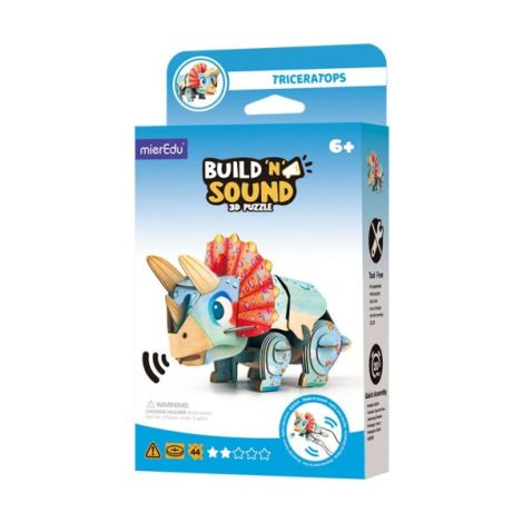 Puzzle 3D Triceratops cu Sunete | Mieredu