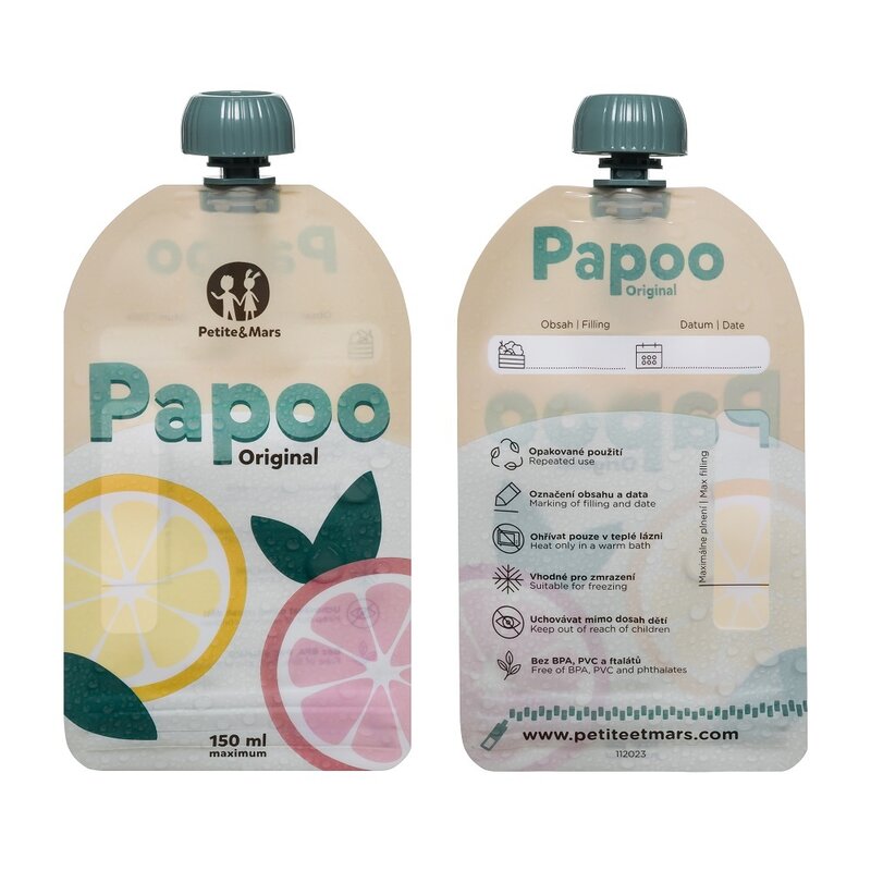 Set Pungi Reutilizabile Papoo, 150 ml, Multicolor - imagine 2