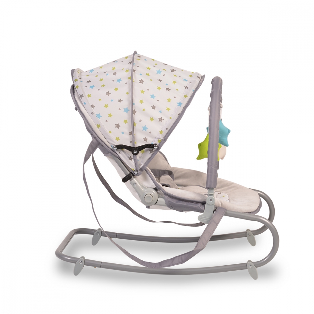 Balansoar Moni Lulu Grey cu Arcadă Jucării și Centură - imagine 3