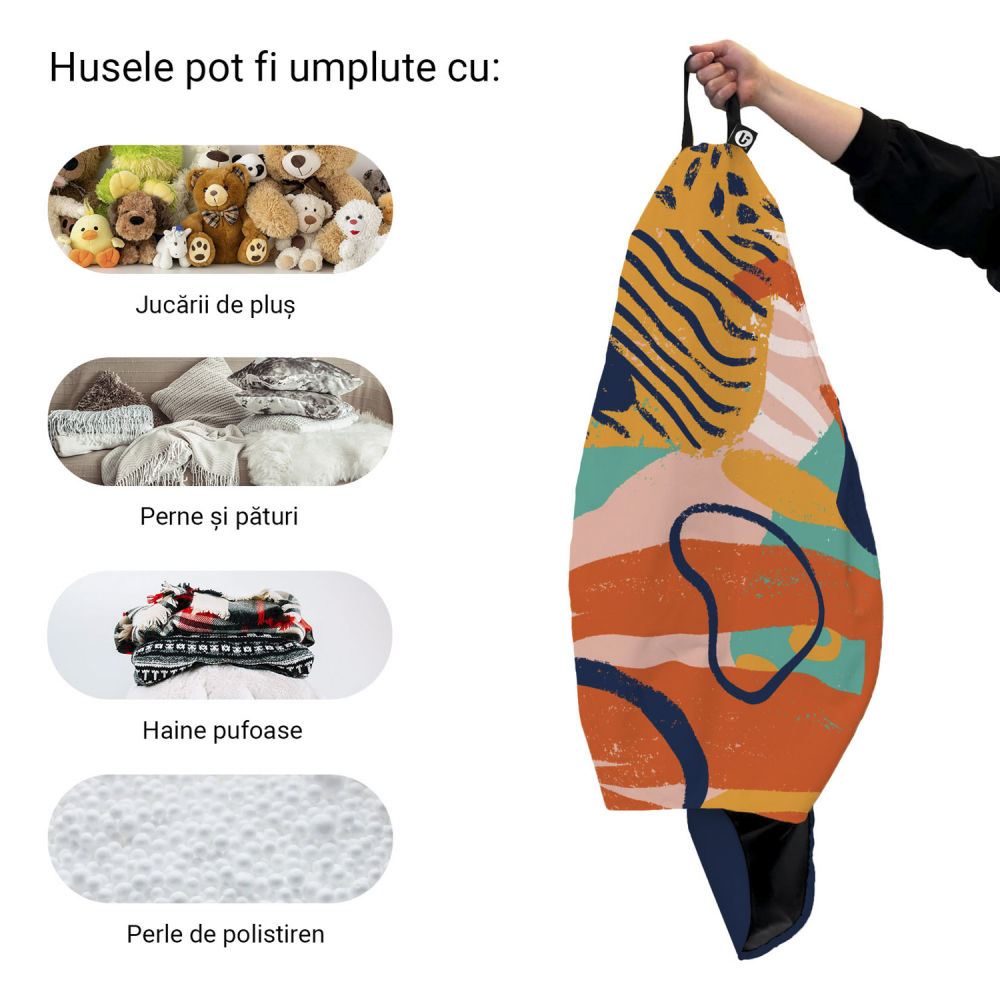 Husa Fotoliu Puf Para XL Abstract Paint Updeco