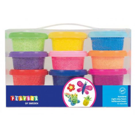 Set 12 Culori Spuma Modelare Playbox