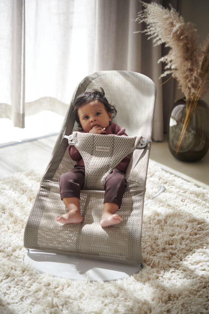 Balansoar BabyBjorn Bliss Mesh, Gri Bej - imagine 4