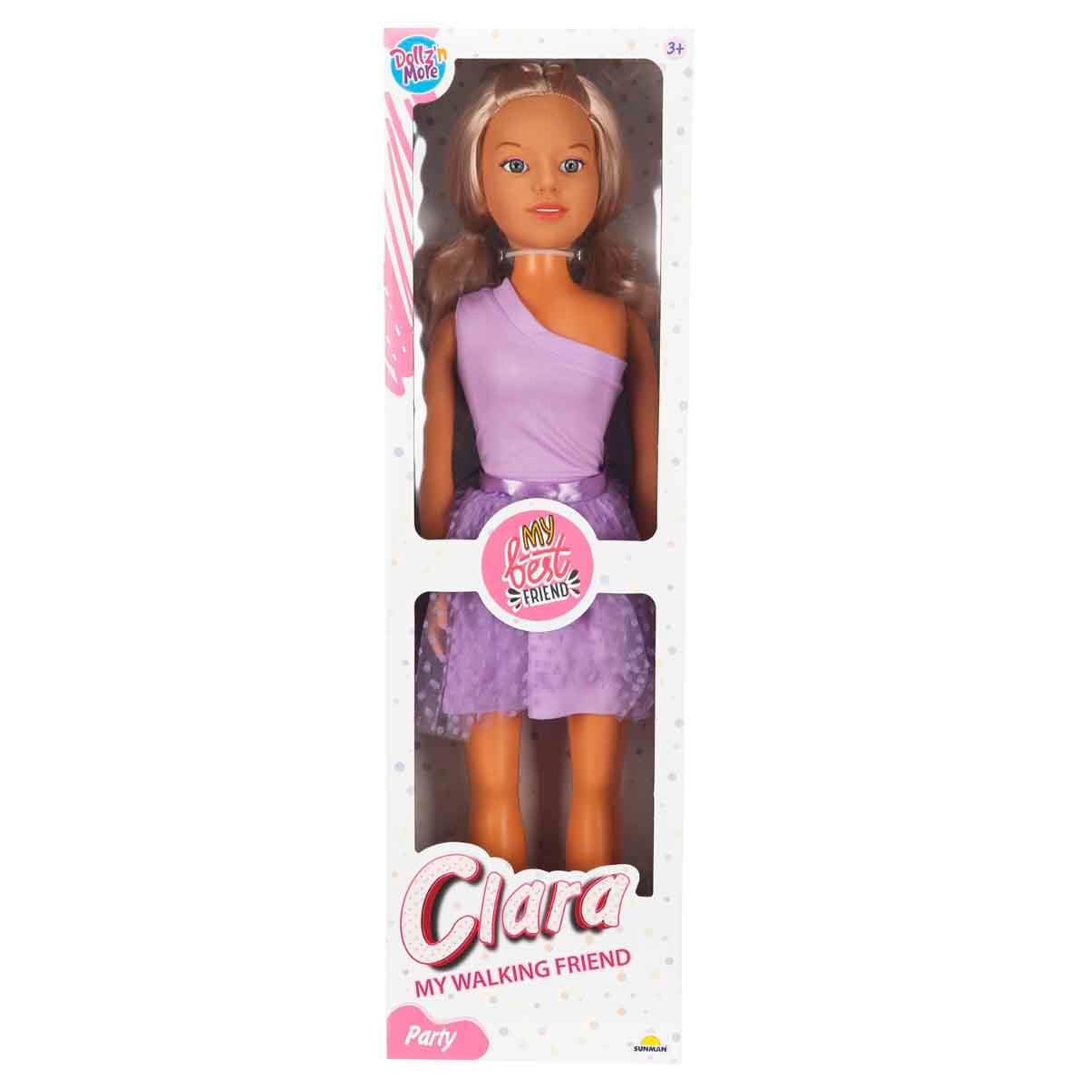 Papusa Clara Dollz n More, 80 cm, Rochie Mov