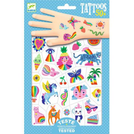 Tatuaje Djeco Curcubee Neon | Jucării Sigure