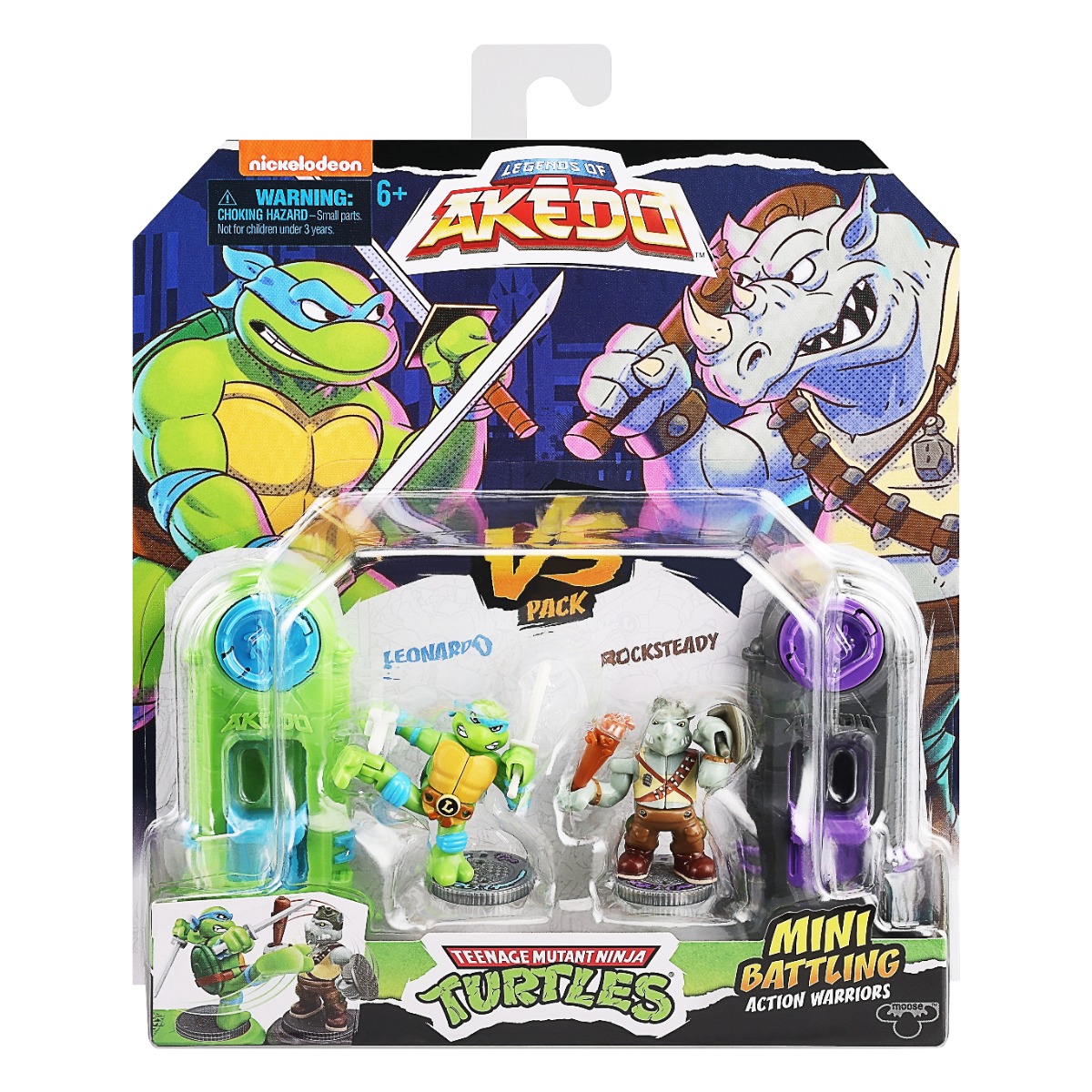 Set Figurine Akedo Leonardo vs Rocksteady