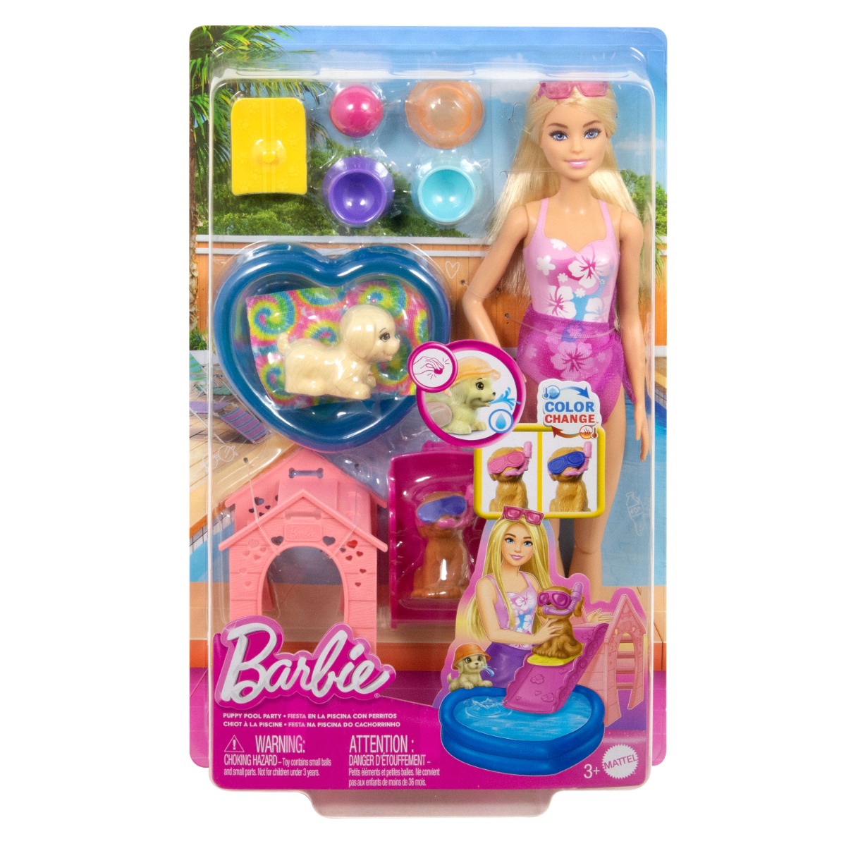 Barbie Puppy Pool Party - Set Joc Piscină