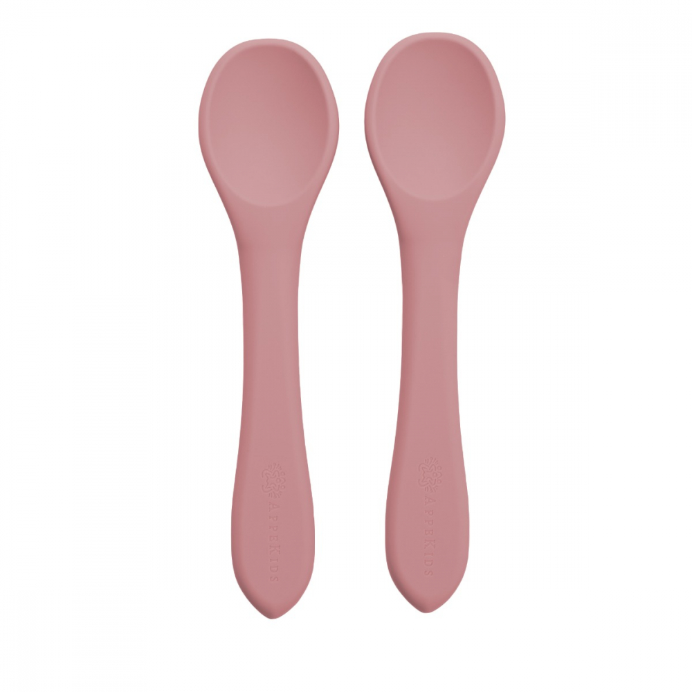 Set lingurițe silicon AppeKids Old Rose, Sigur - imagine 4