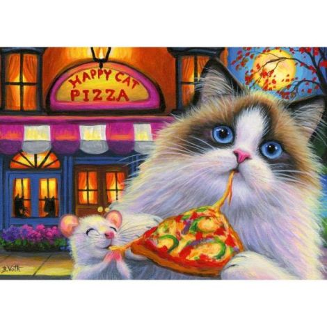 Puzzle Pisica Pizza Ravensburger 35 Piese - imagine 3