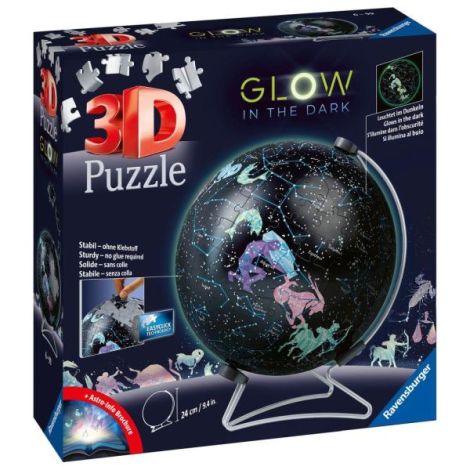 Puzzle Glob 3D Luminează în Întuneric | Ravensburger - imagine 3