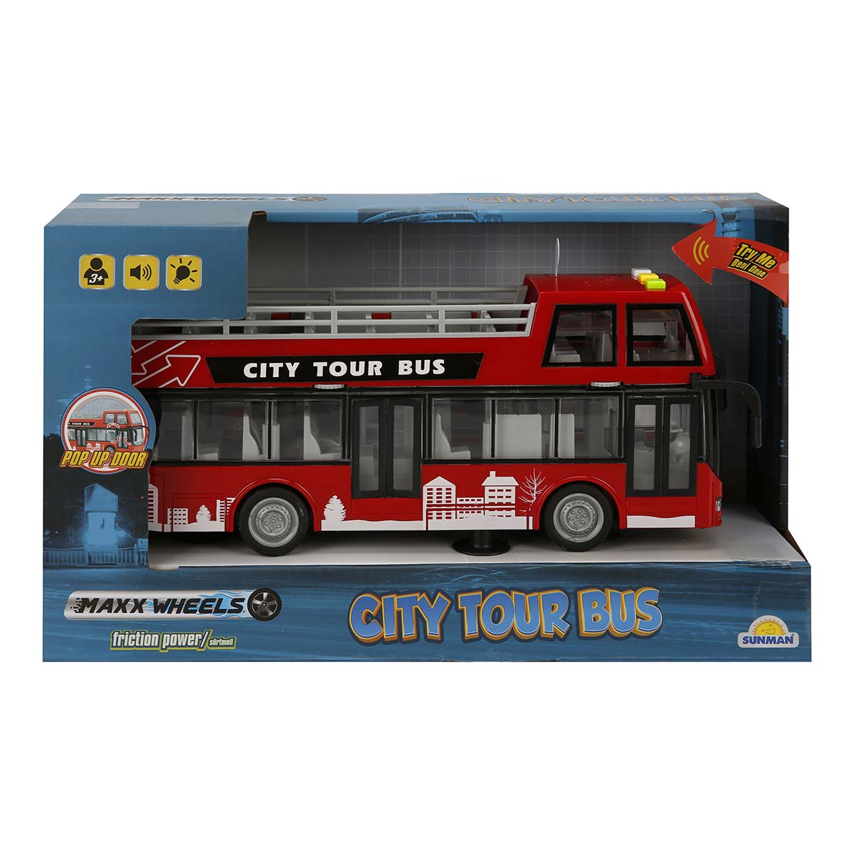 Autobuz City Tour Maxx Wheels cu Lumini și Sunete