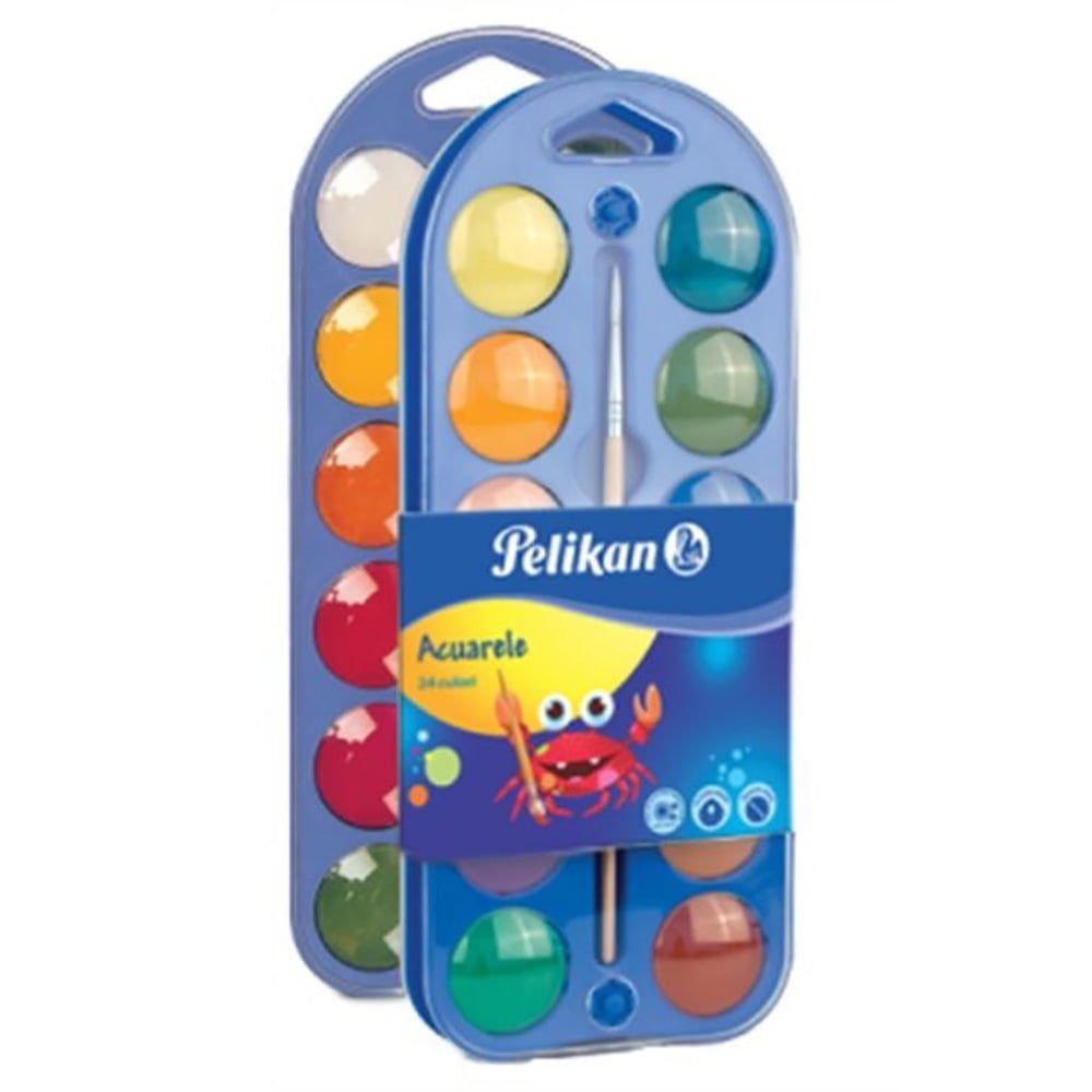 Acuarele Herlitz 24 Culori, Pastile 2 in 1