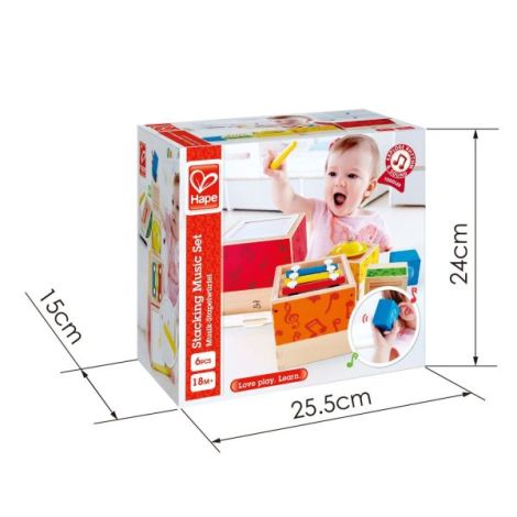 Hape Set Muzical din Lemn - 6 Piese Stivuibile - imagine 6