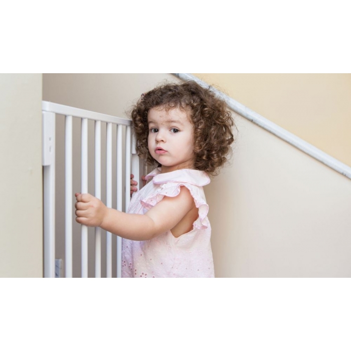 Poarta Siguranta Ecotoys Alb 74-105cm - imagine 3