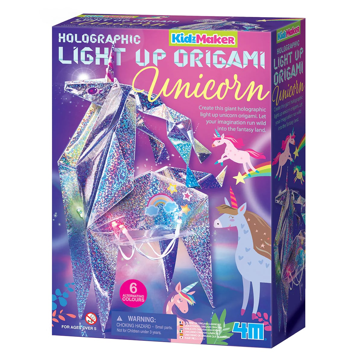Set Origami Holografic 4M Unicorn cu Lumini LED