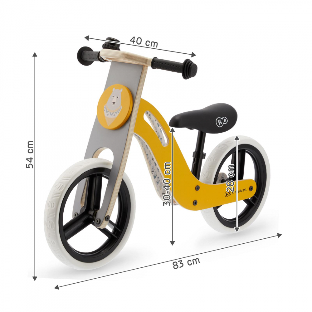 Kinderkraft Uniq Honey - Bicicletă echilibru lemn - imagine 4