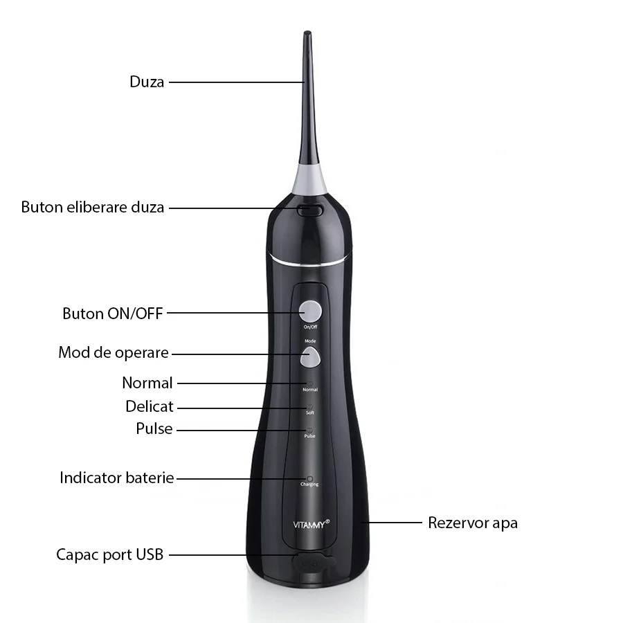Irigator Oral Vitammy Hydra Profesional Negru - imagine 8