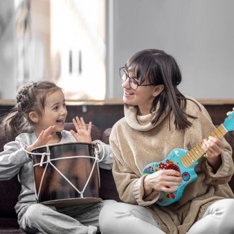 Chitara Hape din lemn - Jucarie muzicala flori - imagine 4