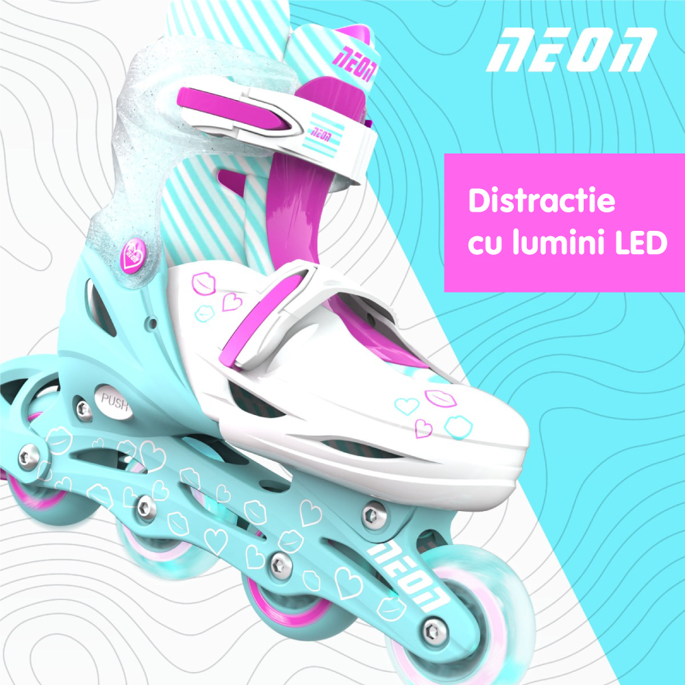 Role Neon Inline Skates 34-37 Teal Pink - imagine 2