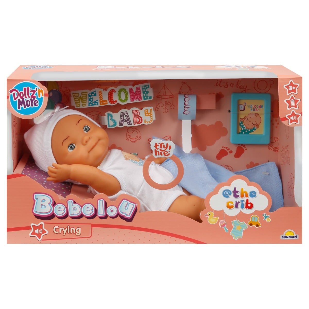 Păpușa Bebelou Dollz n More 30cm, Albastru