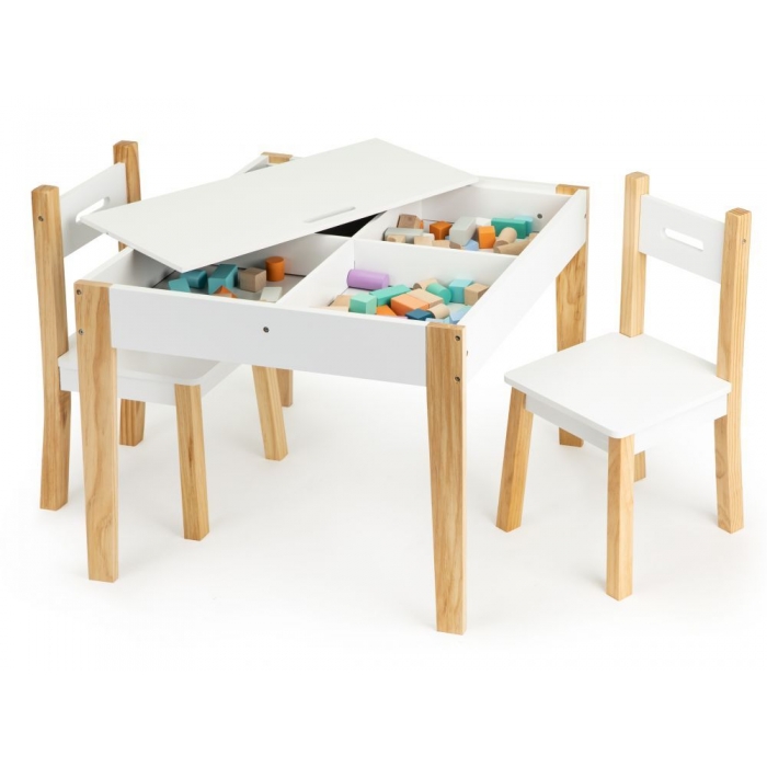 Set masă și 2 scaune Ecotoys cu tabelă - imagine 3
