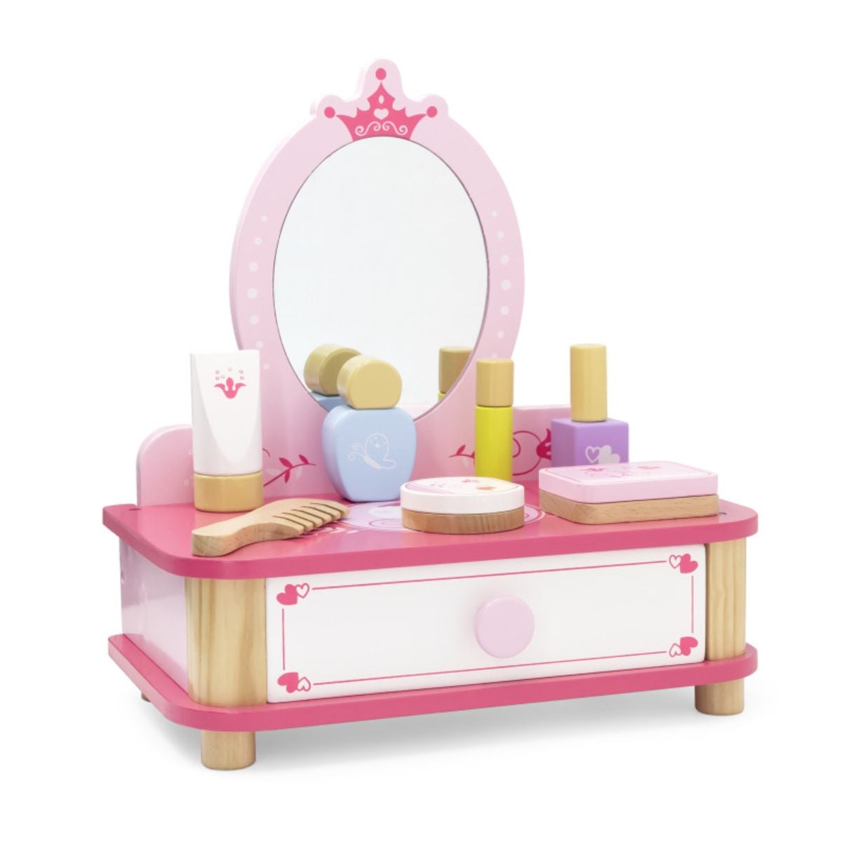 Set Make-up Lemn Viga cu Masută și Sertar