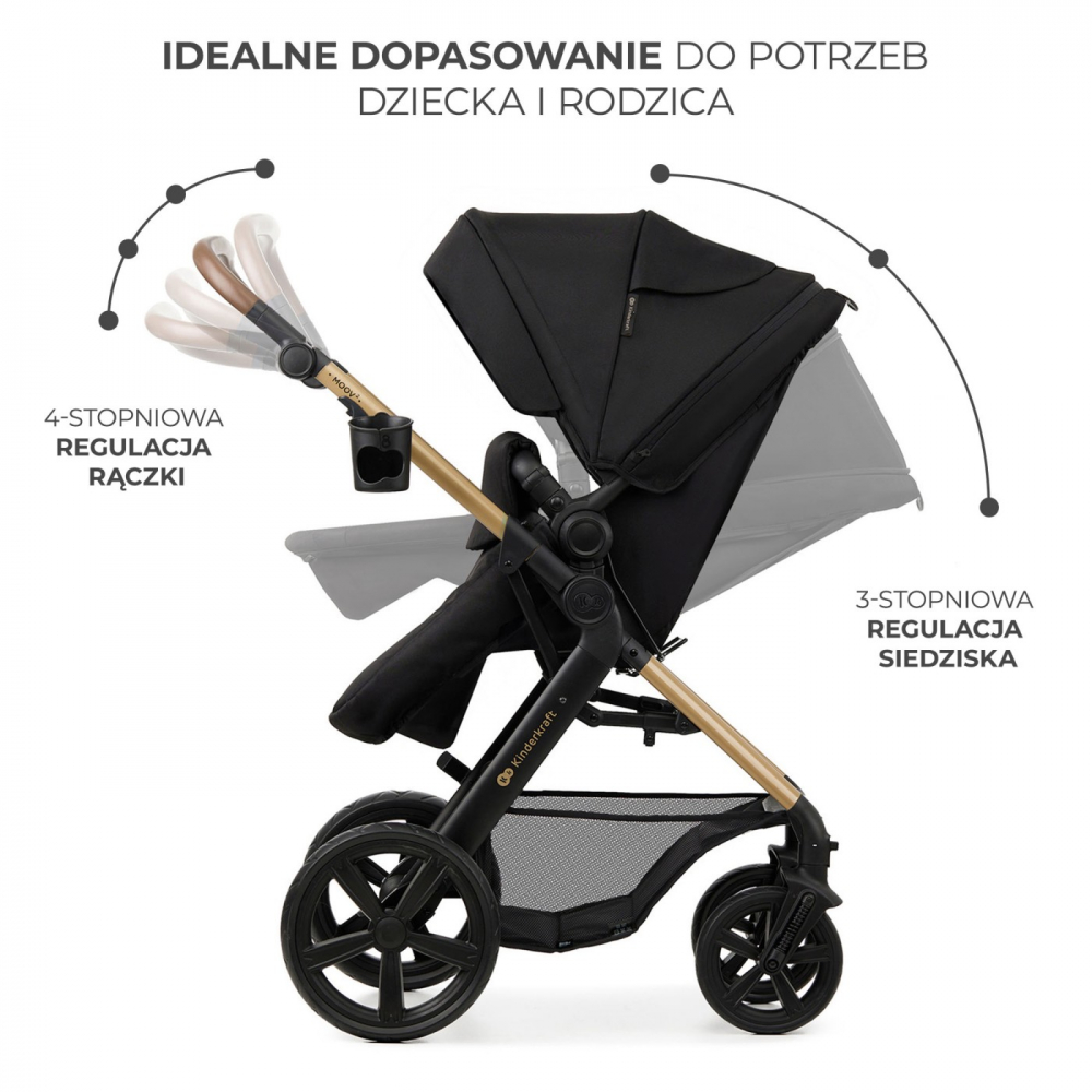 Carucior 3 in 1 Kinderkraft Moov 2 Black - imagine 7