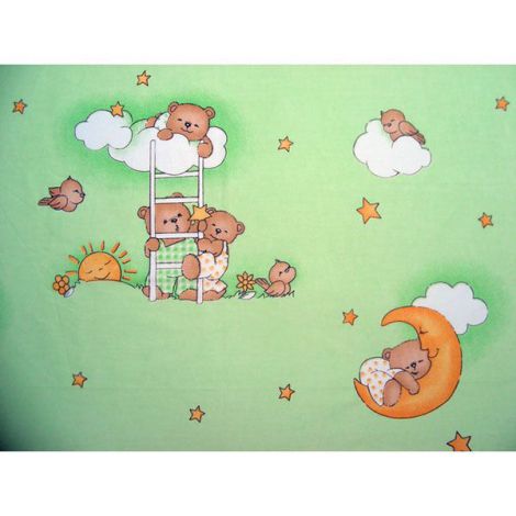 Set Lenjerie Patut Hubners Ursulet, 4 Piese, Verde - imagine 2