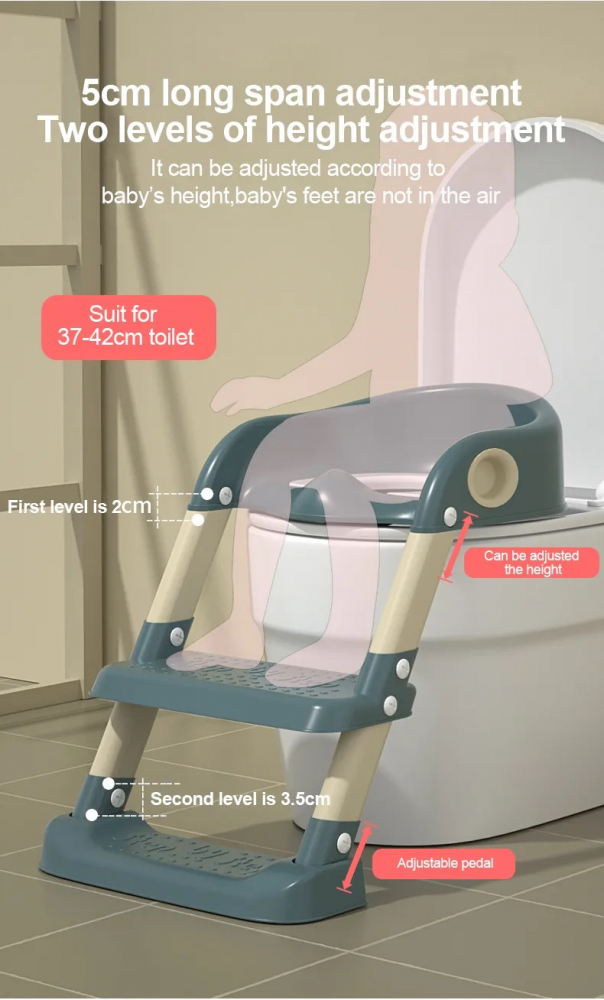 Reductor Toaleta Little Mom cu Scarita și Manere Gri - imagine 6