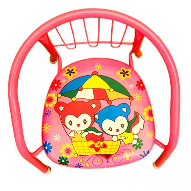 Scaunel NiceKids Pink Bears, cadru metalic - imagine 2