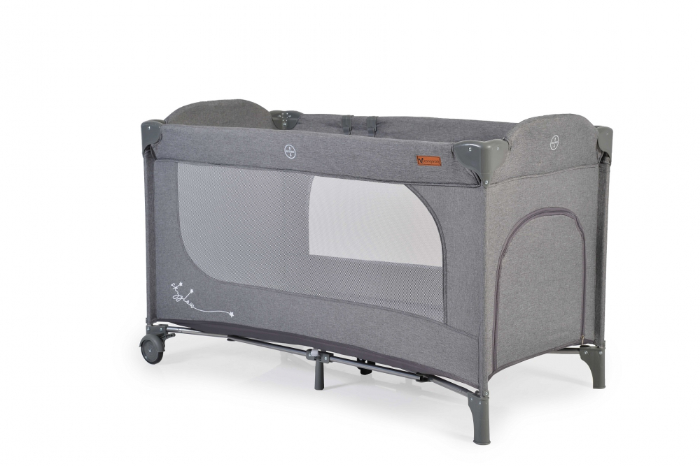 Patut pliabil Cangaroo SkyGlow Grey cu 1 nivel - imagine 9