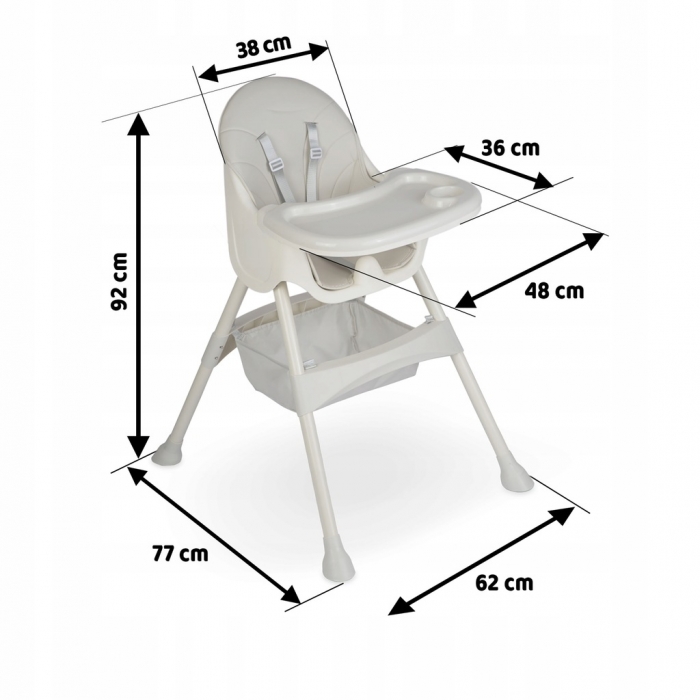 Scaun de masa 3in1 Ricokids Milo, Gri, Transformabil - imagine 6