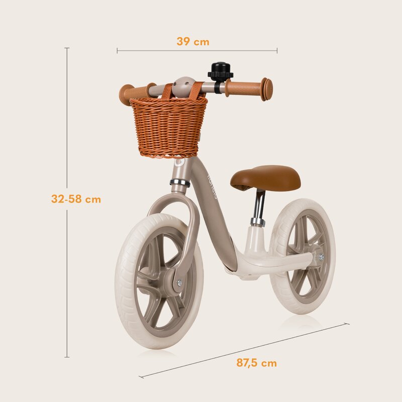 Bicicleta balans Lionelo Alex Plus, 12 inch, Beige Sand