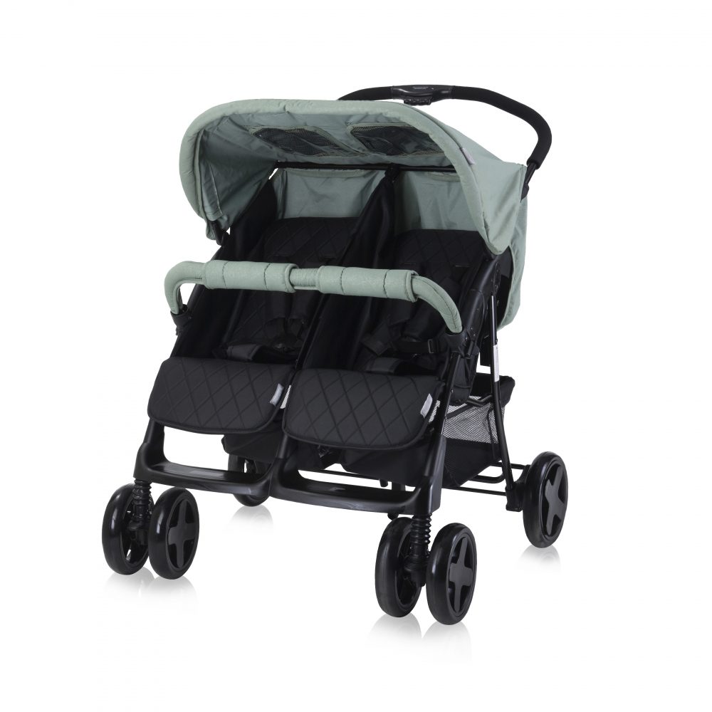 Carucior Gemeni Twin Green Lorelli, 2 in 1 - imagine 3