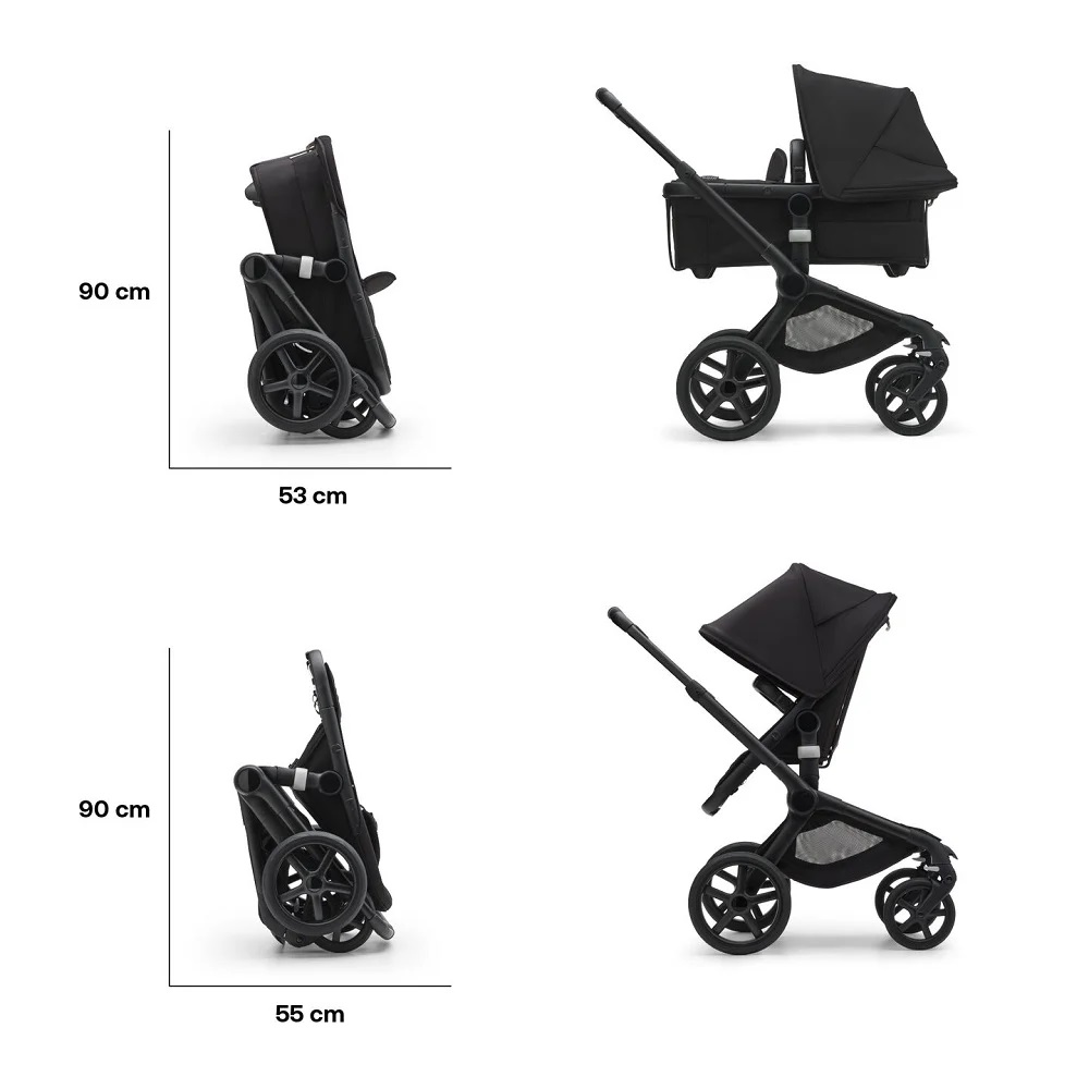 Carucior 2 in 1 Bugaboo Fox 5 Black Grey Melange