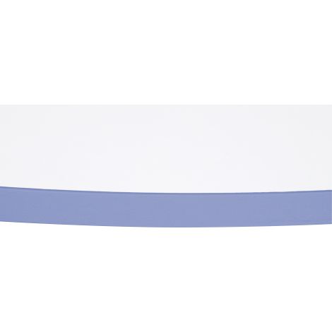 Blat Masa Rotund Quadro Alb, Cant Albastru Marin - imagine 3