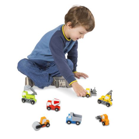 Set 7 Masinute Utilitare Lemn Melissa & Doug - imagine 2