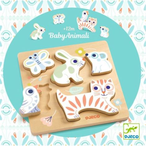 Puzzle BabyAnimali Djeco | Lemn FSC - imagine 5