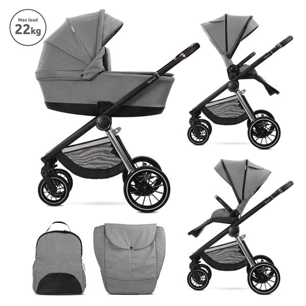 Carucior 2 in 1 Lorelli Bianca Grey - Sistem Complet - imagine 7