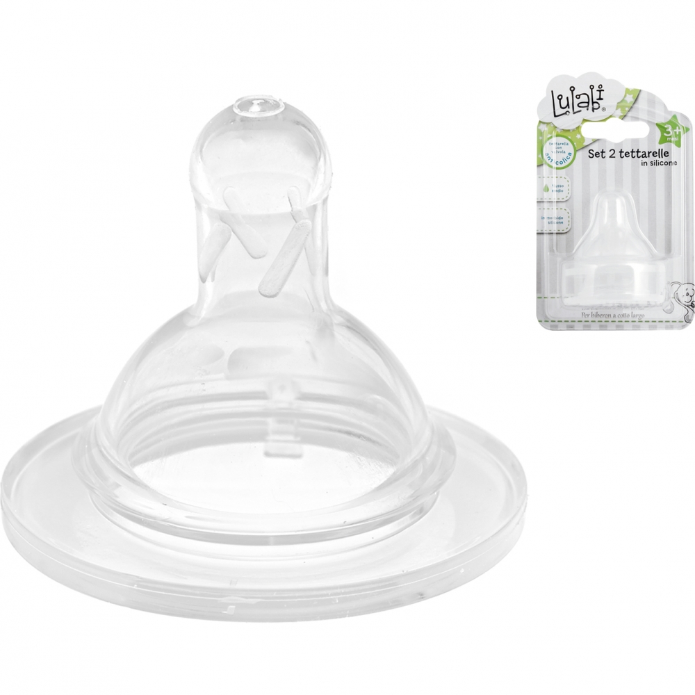 Set tetine silicon flux mediu Lulabi anticolici