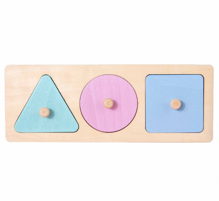 Puzzle Magnetic Montessori 3 Forme Pastel - Krista