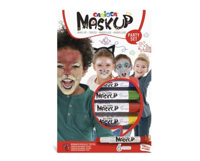 Set 6 culori pictat pe față Carioca Mask-up Party