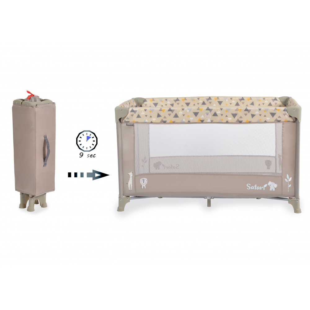 Patut Pliabil Moni Safari Beige cu Accesorii Incluse - imagine 6