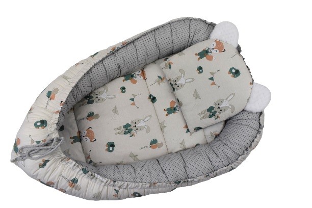 Baby Nest 3 in 1 Duetbaby, Bumbac, Rabbit Design