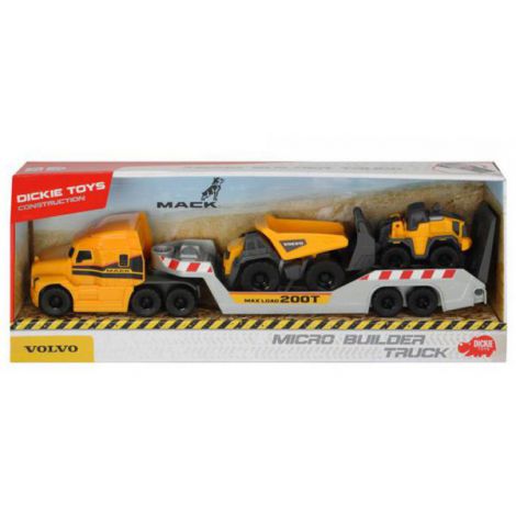 Dickie Toys Mack Volvo Micro Builder cu Remorcă - imagine 6