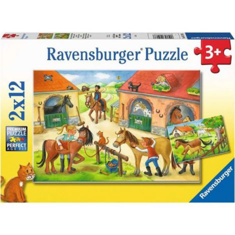Puzzle Căluți Ravensburger 2x12 piese Premium