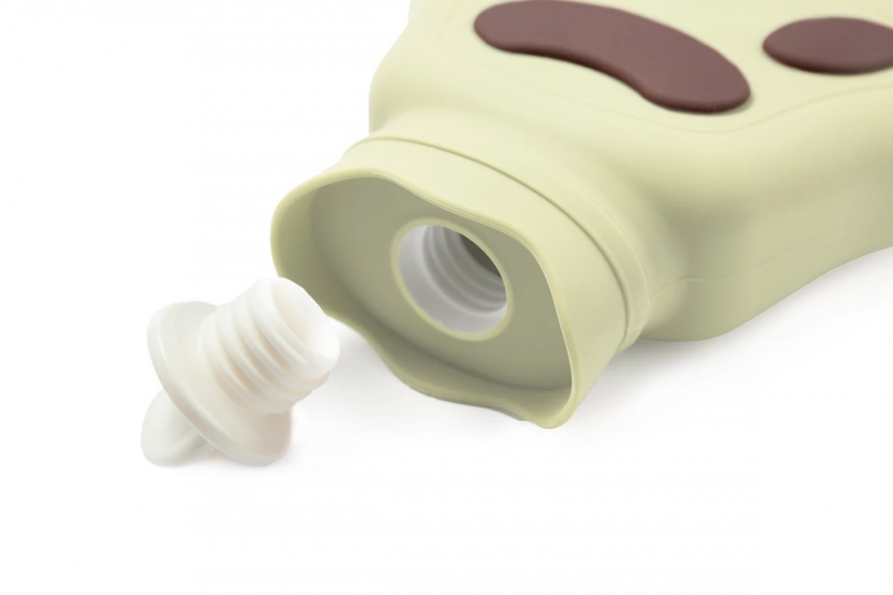 Sticluta Calda Silicon 420ml Kidnort Bej Paw - imagine 3