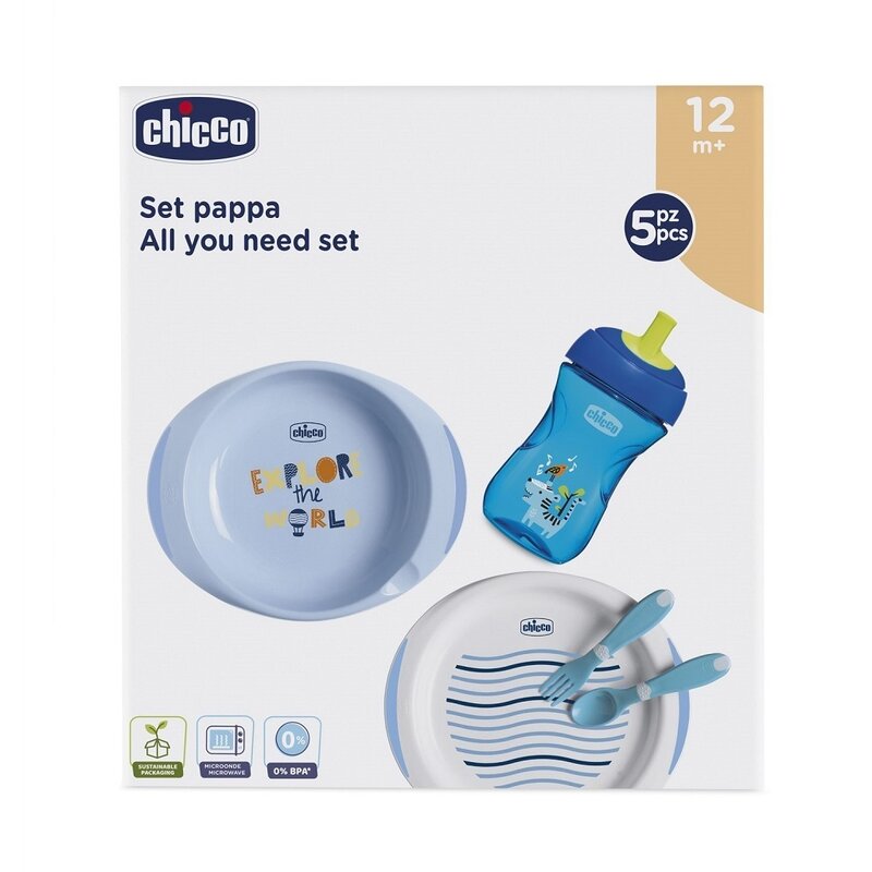 Set hranire Chicco 5 piese, anti-varșare